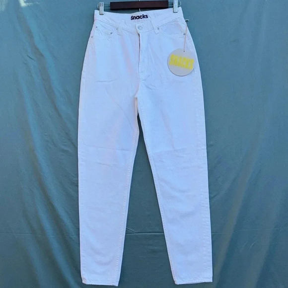MOTHER Snacks High Waist Twizzy Skimp In Sticky Rice White Size 4/27 NWT REVOLVE - Picture 1 of 9